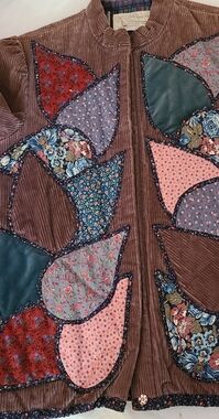 Bohemian Patchwork Corduroy Jacket - Brown